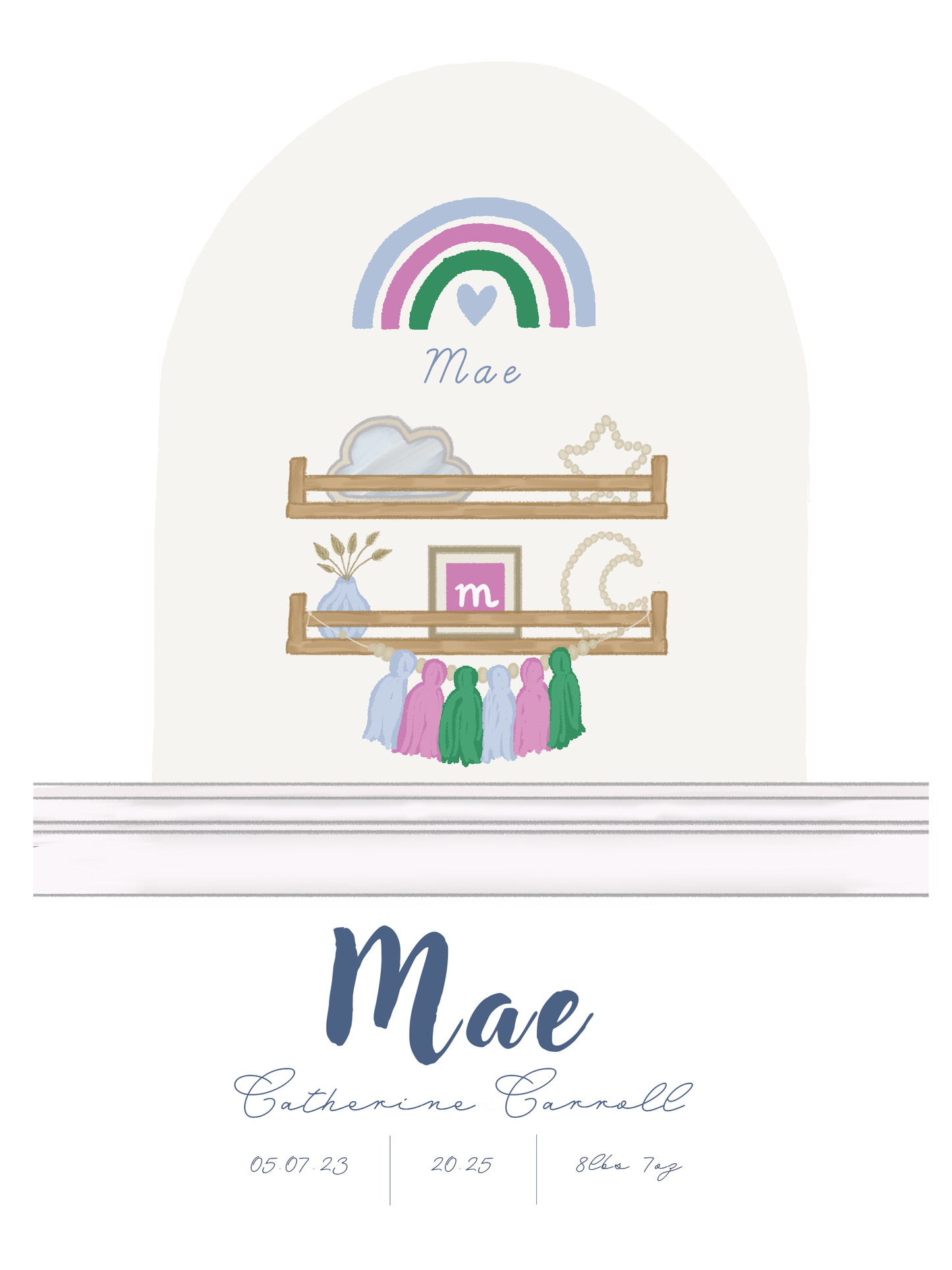 My Boho Room - Sky Blue, Magenta & Green