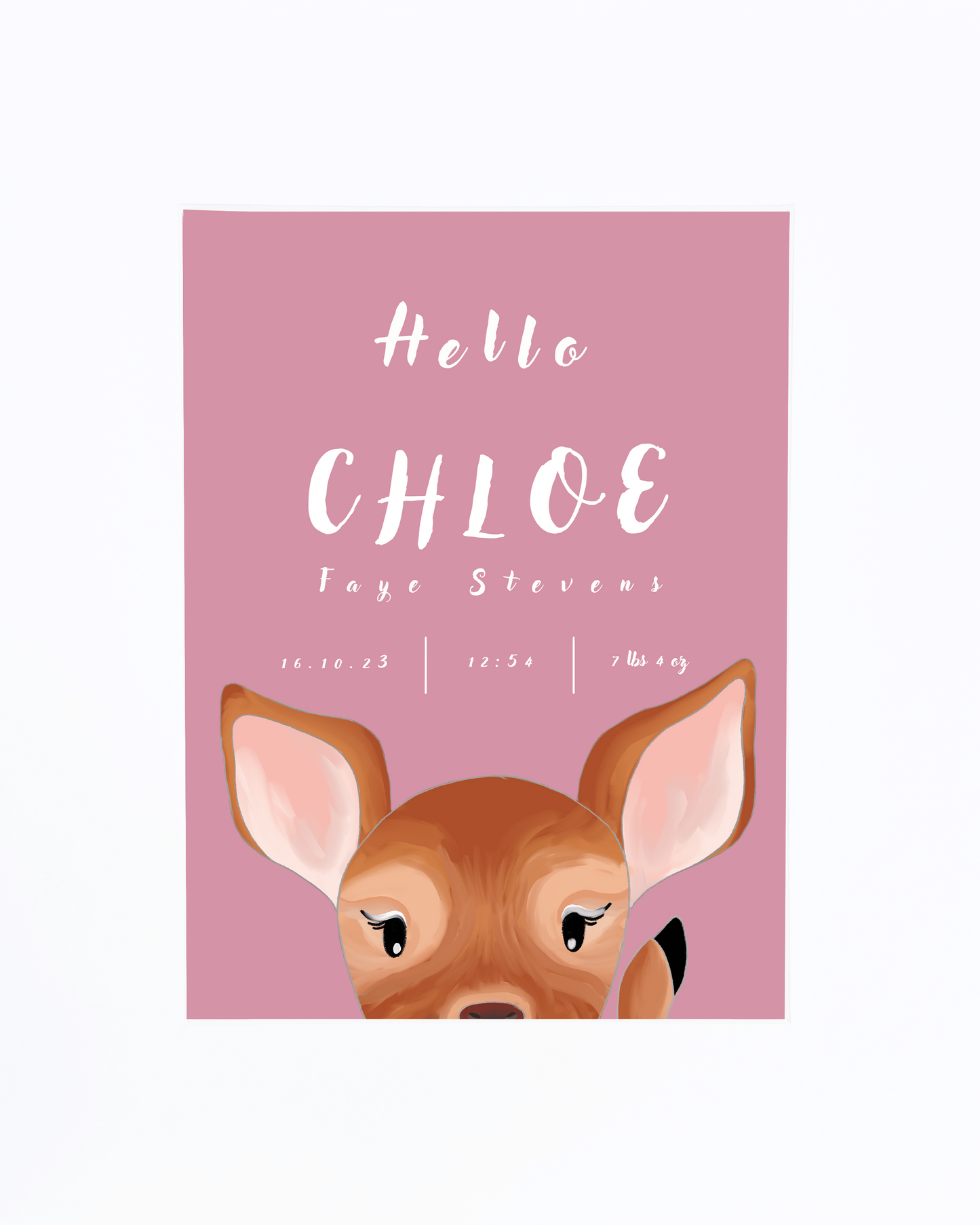 Little Deer in Pink, Personalised
