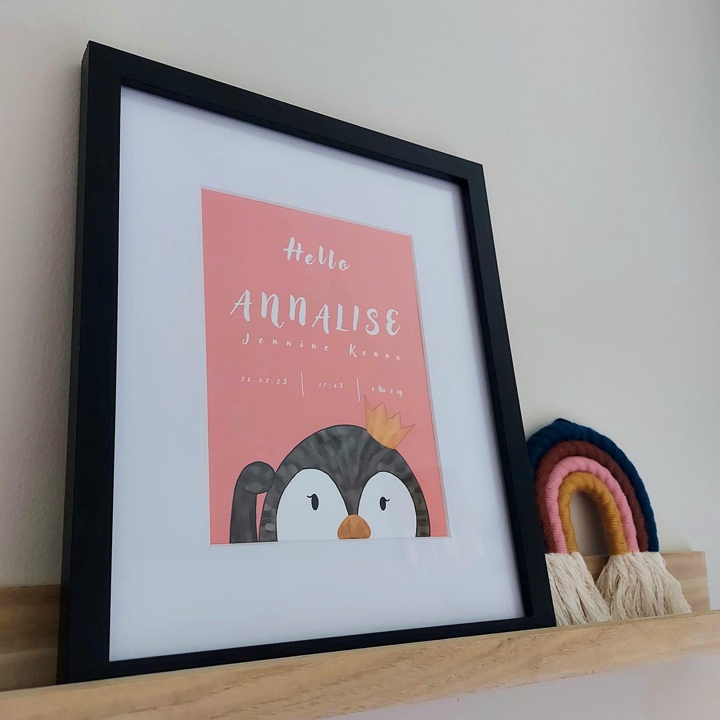 Little Penguin in Coral, Personalised