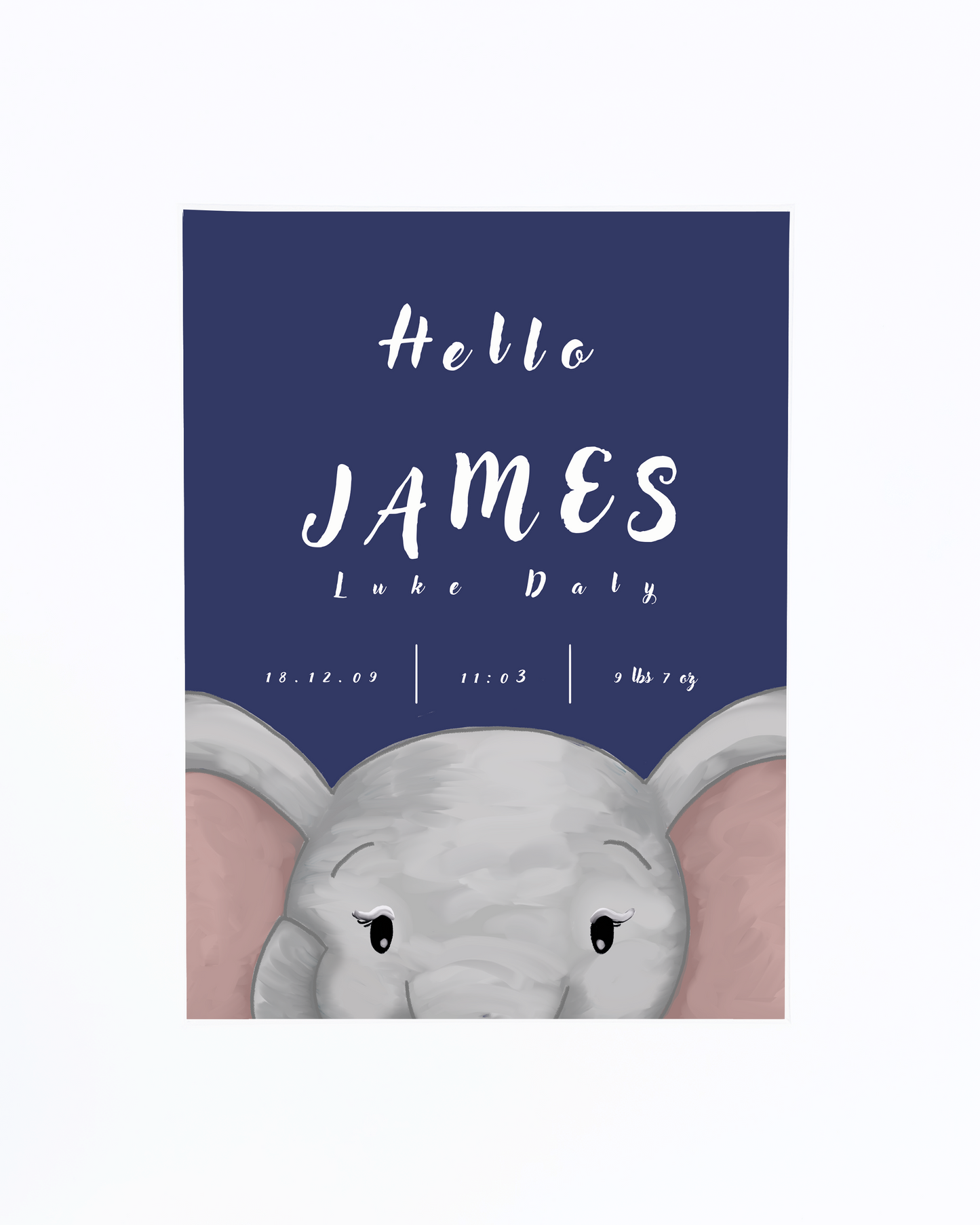 Little Elephant in Navy, Personalised